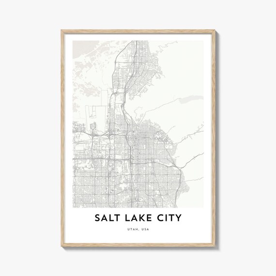 Salt Lake City Utah Elegant Minimalist City Street Map Art Poster