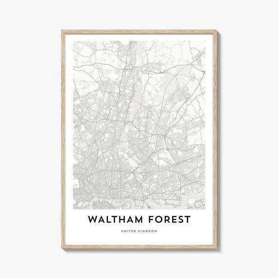 Waltham Forest London UK Minimalist City District Map Art Poster