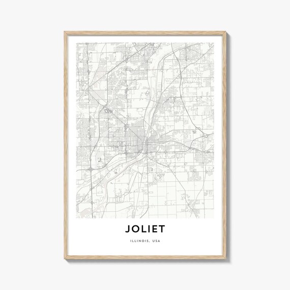 Joliet Illinois USA Elegant Minimalist City Street Map Poster