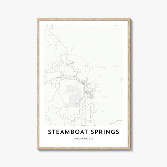 Steamboat Springs Colorado Minimalist White City Map Art Print