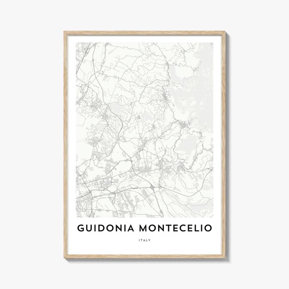 Guidonia Montecelio Italy Minimalist Street Map City Line Art Wall Poster