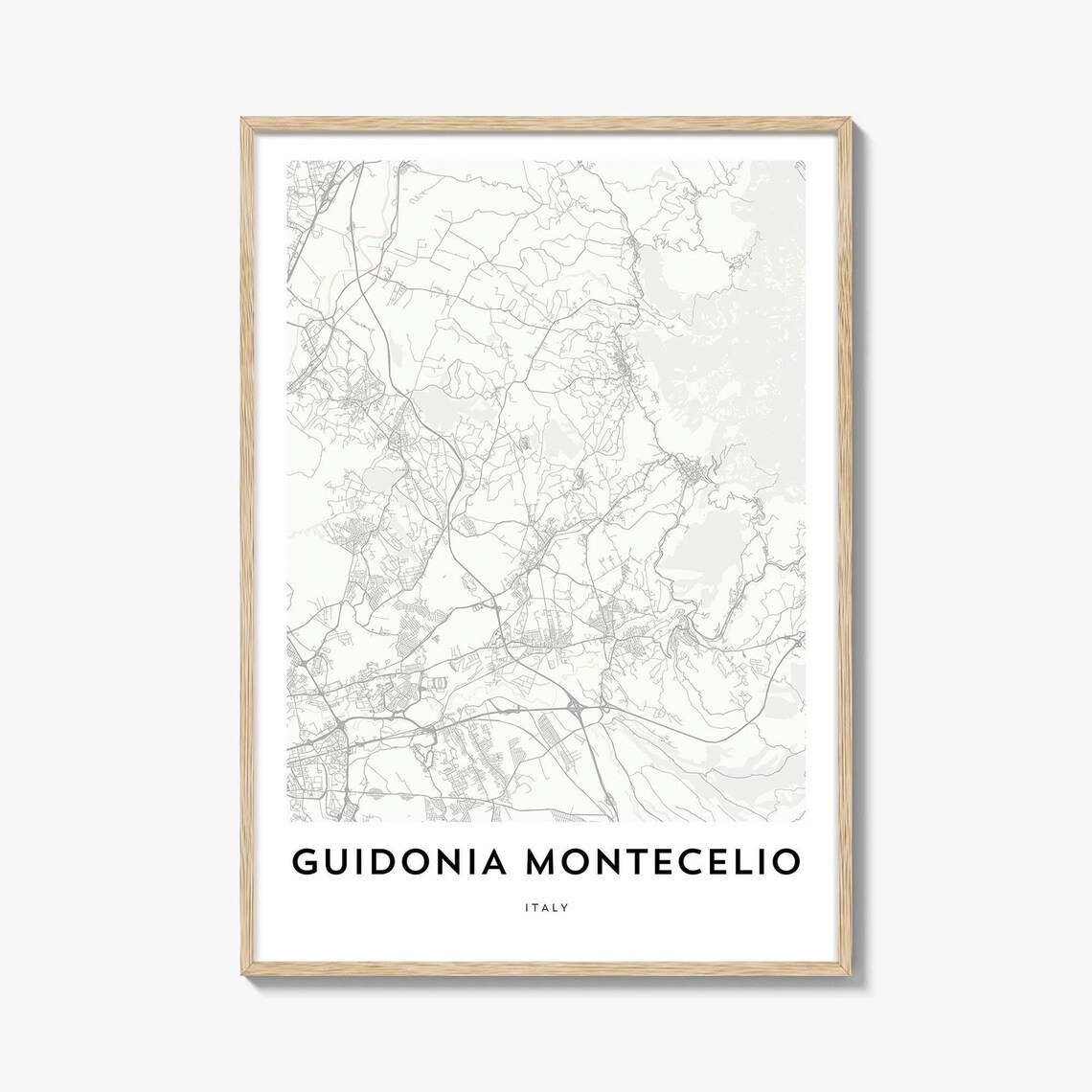 Guidonia Montecelio Italy Minimalist Street Map City Line Art Wall Poster