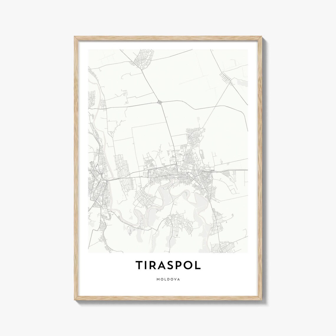 Tiraspol Moldova Minimalist City Map Street Plan Eastern Europe Detail Print