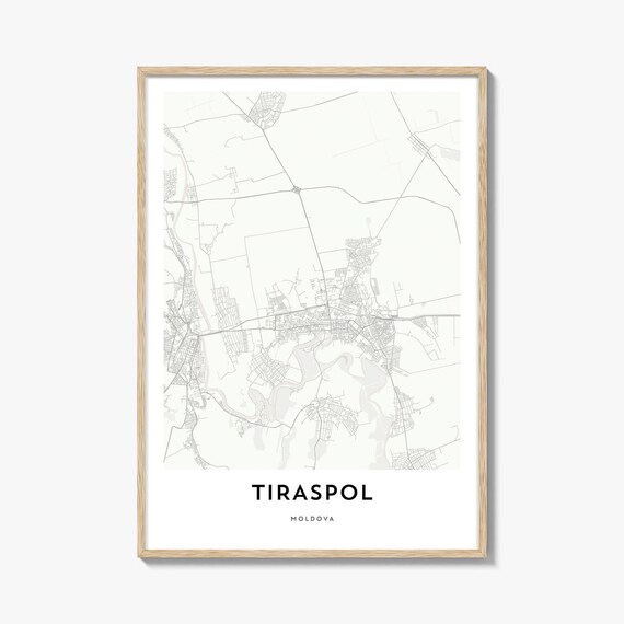 Tiraspol Moldova Minimalist City Map Street Plan Eastern Europe Detail Print