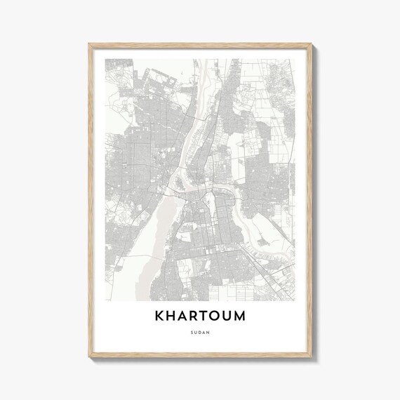 Khartoum Sudan Minimalist Capital City Map Line Art Gift Poster
