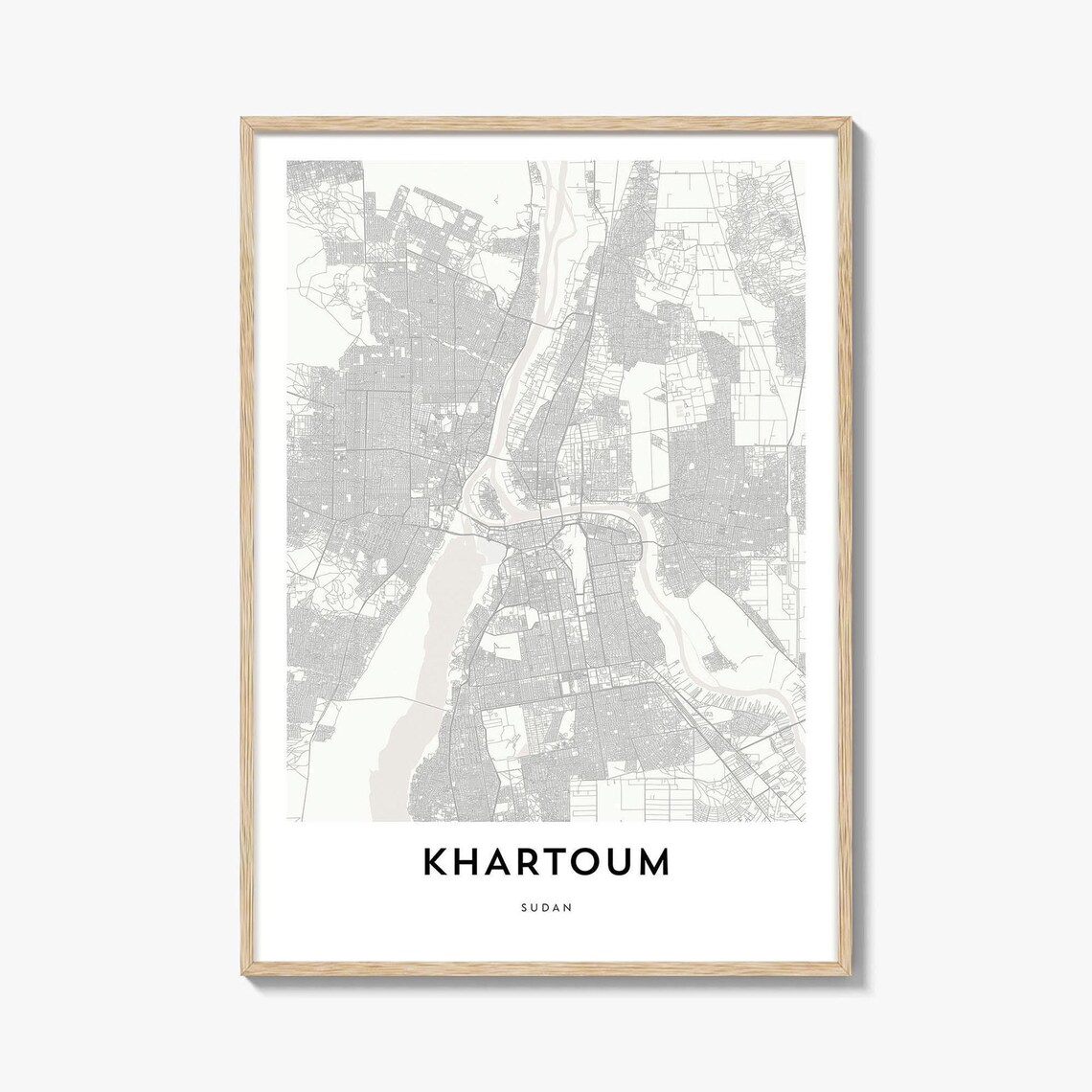 Khartoum Sudan Minimalist Capital City Map Line Art Gift Poster
