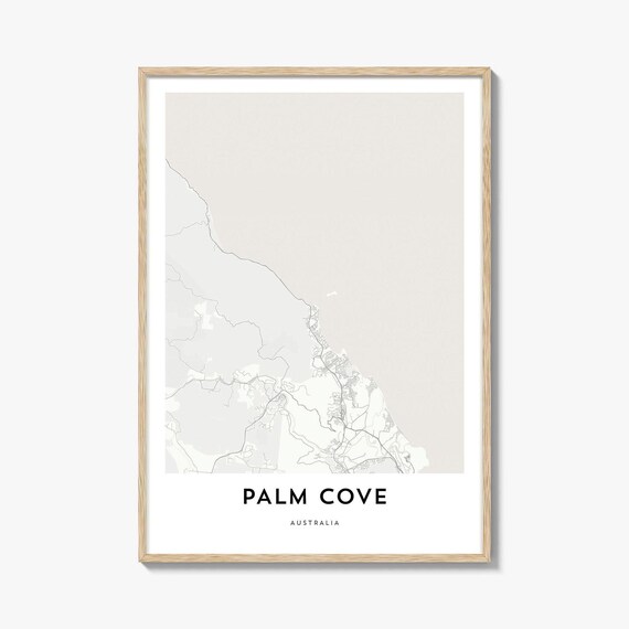 Palm Cove Australia Coastal City Map Minimalist Decor Poster
