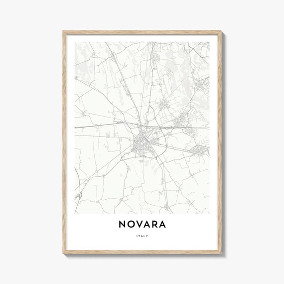 Novara Italy Minimalist Beige Street Map Line Drawing Art Poster