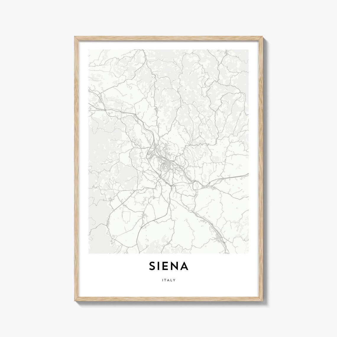 Siena Tuscany Italy Minimalist City Line Map Art Poster Gift