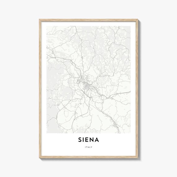 Siena Tuscany Italy Minimalist City Line Map Art Poster Gift