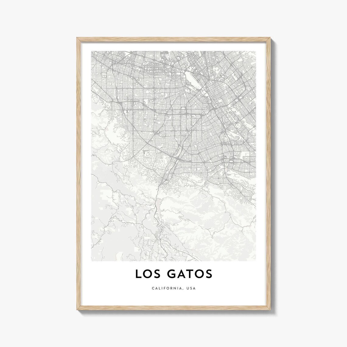Los Gatos California USA Minimalist City Street Map Art Poster