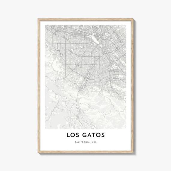 Los Gatos California USA Minimalist City Street Map Art Poster