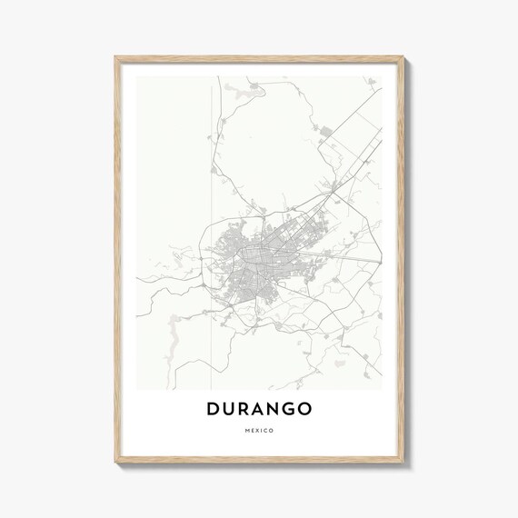 Durango Mexico Minimalist City Street Map Home Office Poster