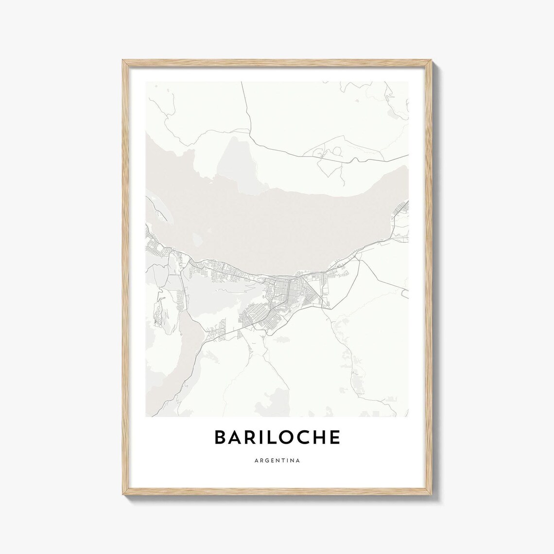 Bariloche Argentina Minimalist City Street Map Line Art Poster