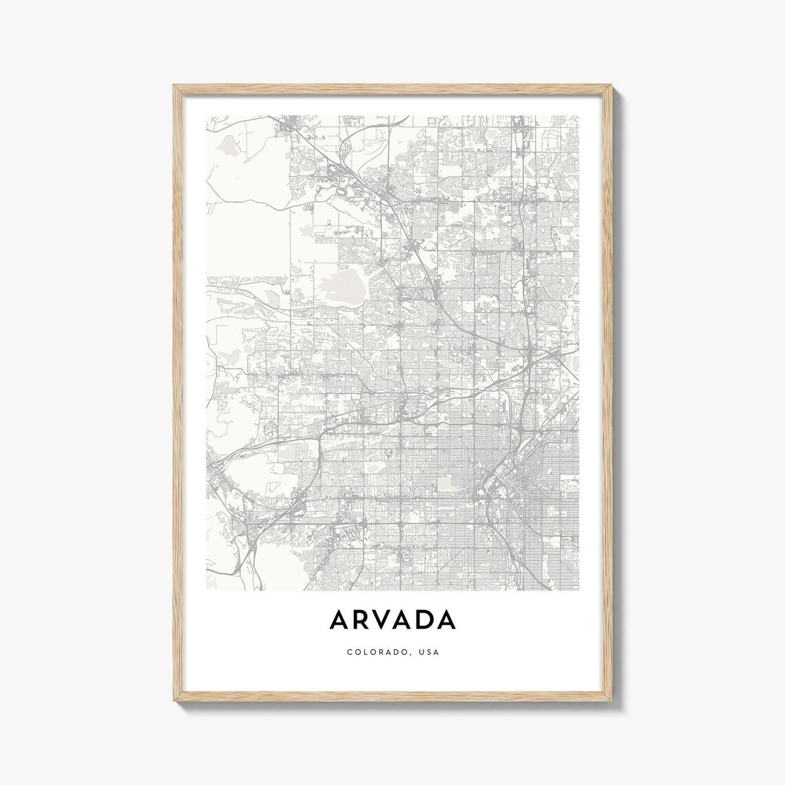 Arvada Colorado USA Minimalist City Map Street Grid Modern Print