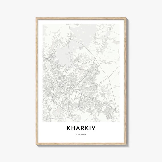 Kharkiv Ukraine Minimalist Street Map Line Art Travel Poster
