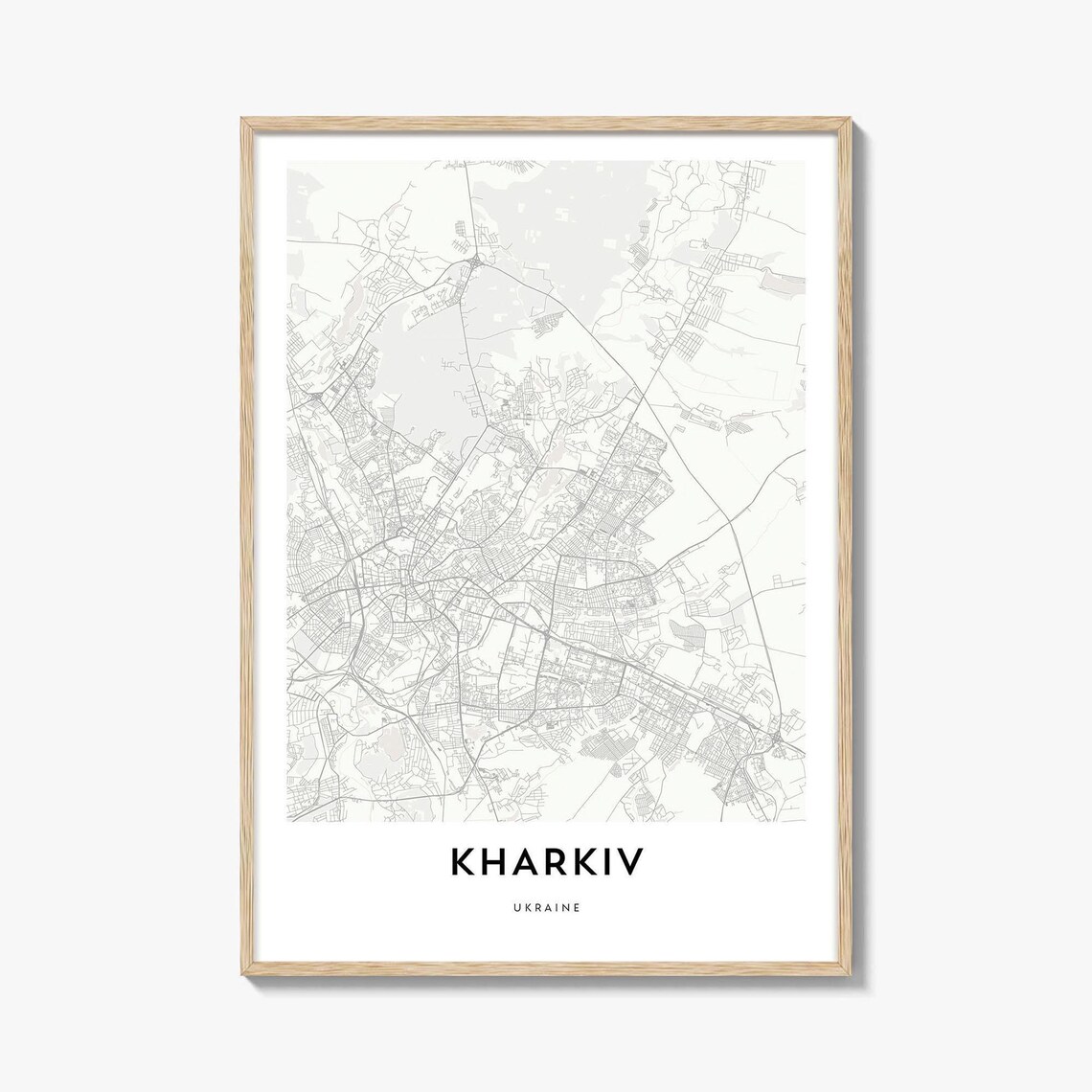 Kharkiv Ukraine Minimalist Street Map Line Art Travel Poster