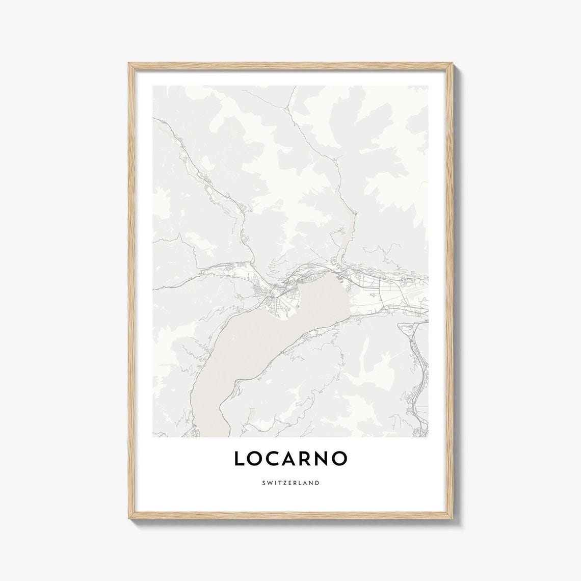 Locarno Switzerland Minimalist City Map Art Poster for Home Decor