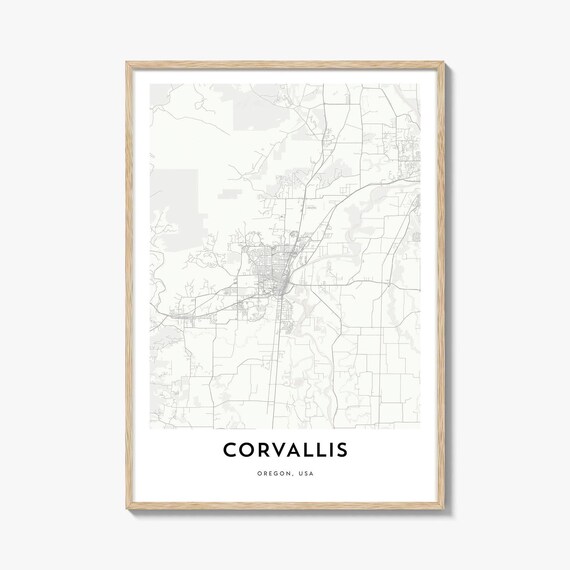 Corvallis Oregon Minimalist City Map Line Art Modern Travel Poster