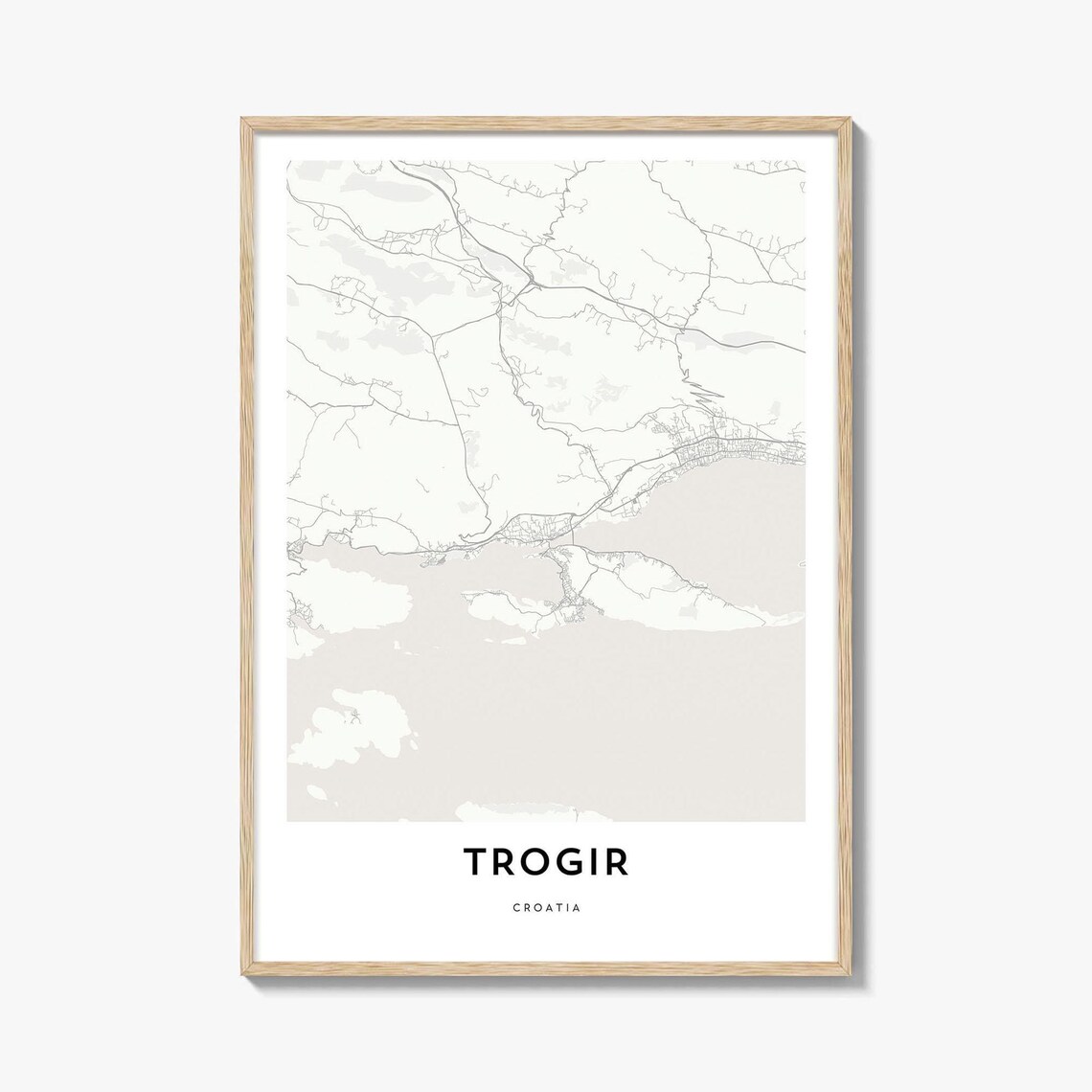 Trogir Croatia Minimalist City Street Map Elegant Decor Travel Poster