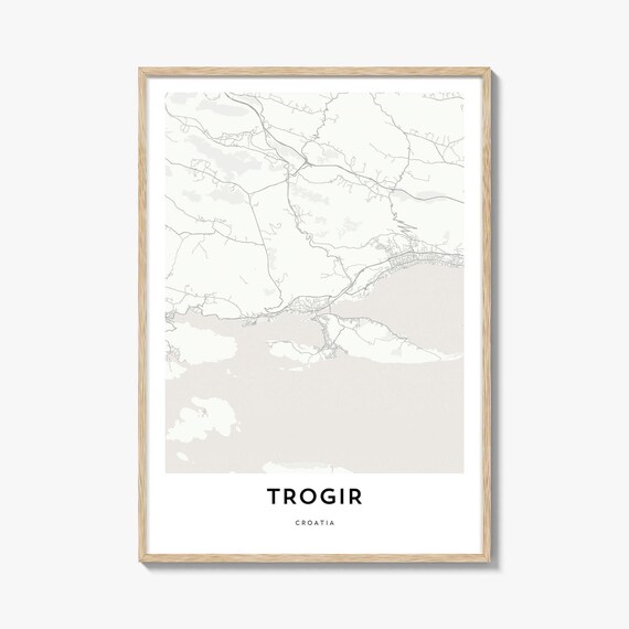 Trogir Croatia Minimalist City Street Map Elegant Decor Travel Poster