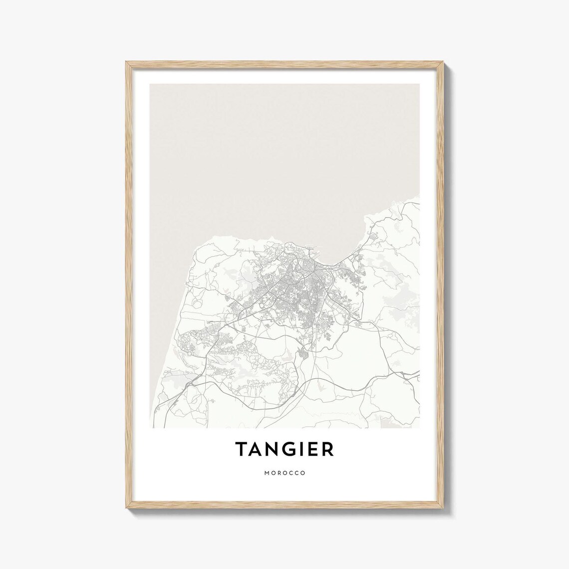 Tangier Morocco Minimalist City Map Poster for Modern Office Wall Decor