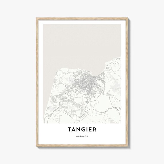 Tangier Morocco Minimalist City Map Poster for Modern Office Wall Decor