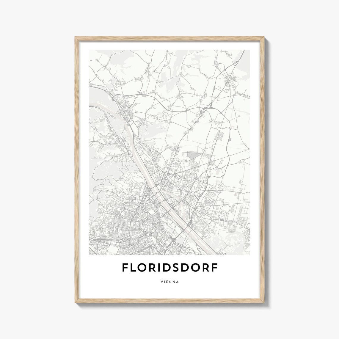Floridsdorf Vienna Austria Minimalist Street Map Line Art Poster