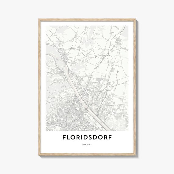 Floridsdorf Vienna Austria Minimalist Street Map Line Art Poster