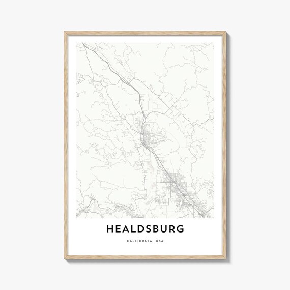 Healdsburg California Wine Country Minimalist Map Art Poster