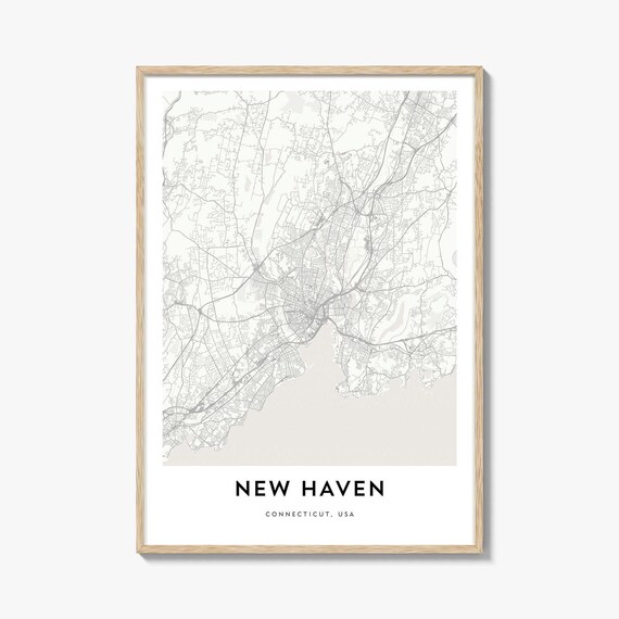 New Haven Connecticut Minimalist City Street Map Gift Art Poster