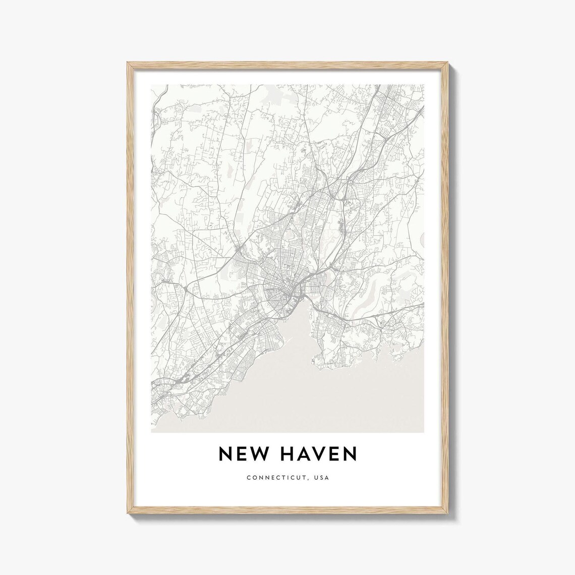New Haven Connecticut Minimalist City Street Map Gift Art Poster