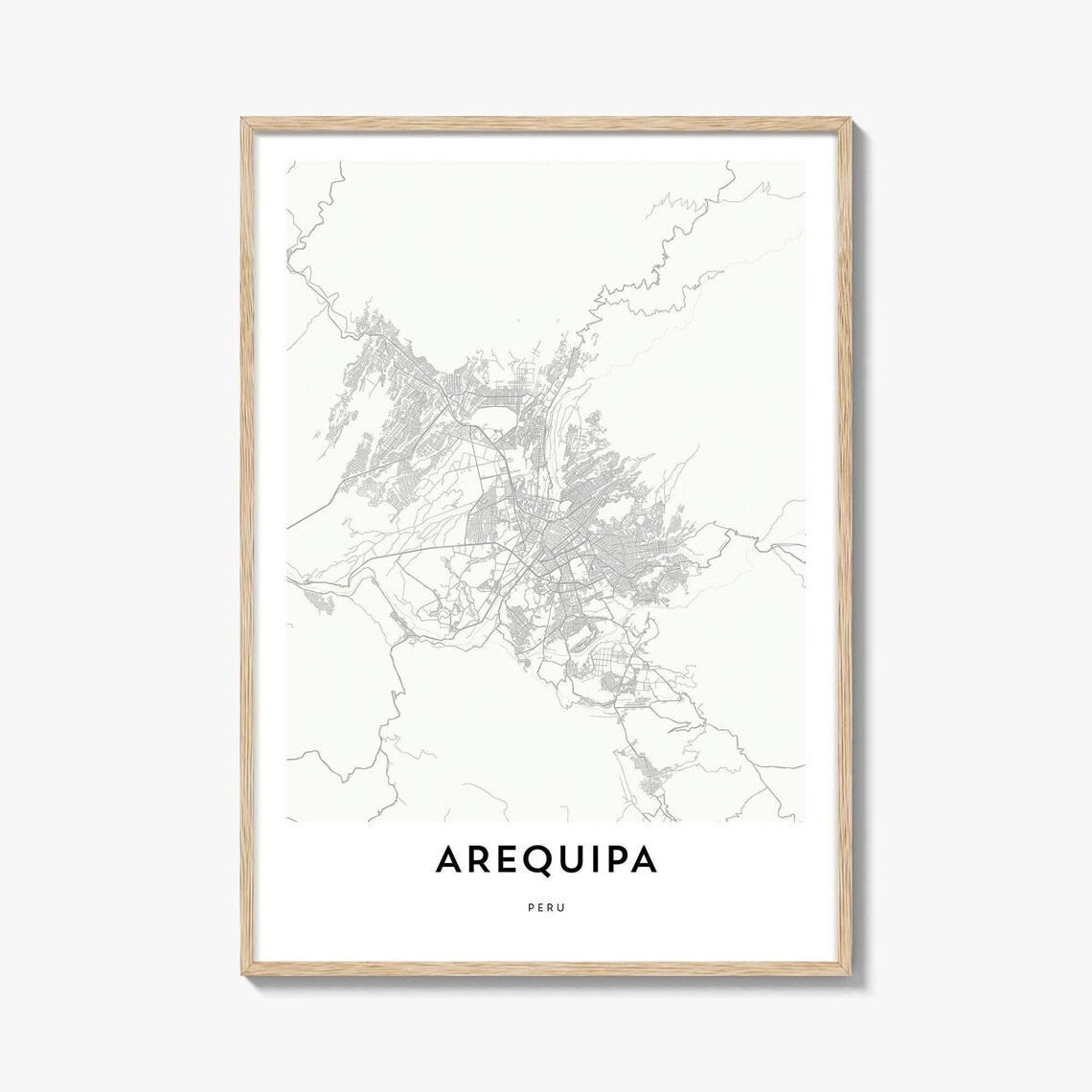 Arequipa Peru Minimalist Andean City Map Artwork Travel Poster