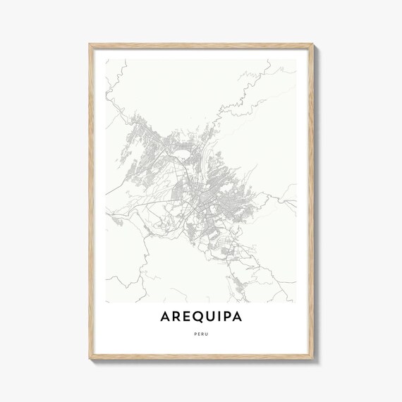 Arequipa Peru Minimalist Andean City Map Artwork Travel Poster
