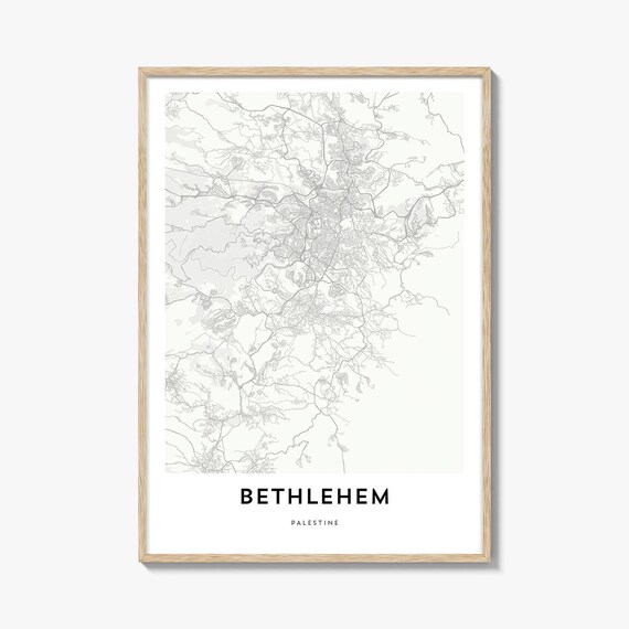 Bethlehem Palestine Minimalist Historic City Map Linework Art Poster