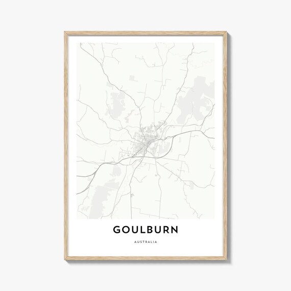 Goulburn Australia Minimalist Street Map Light Modern City Poster