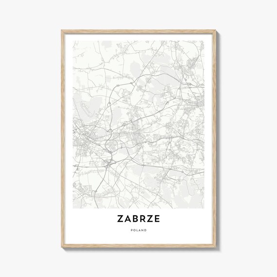Zabrze Poland Minimalist City Map Line Art Modern Wall Poster