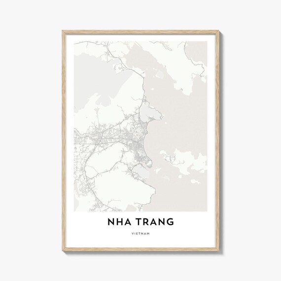 Nha Trang Vietnam Minimalist Coastal City Map Poster Wall Decor