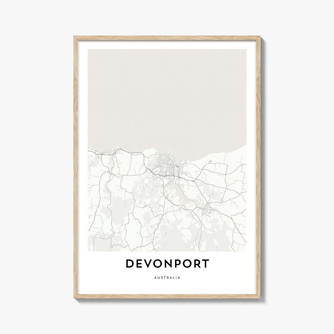 Devonport Australia Minimalist Street Map Tasmania Line Wall Art