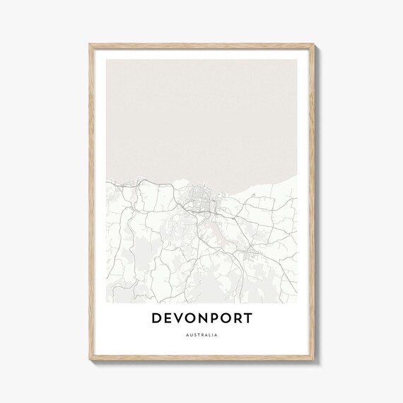 Devonport Australia Minimalist Street Map Tasmania Line Wall Art