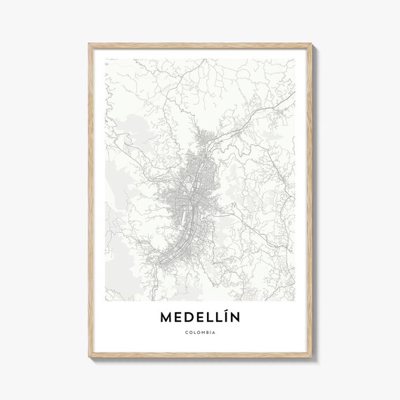Medellín Colombia Minimalist City Street Map Gift Decor Poster