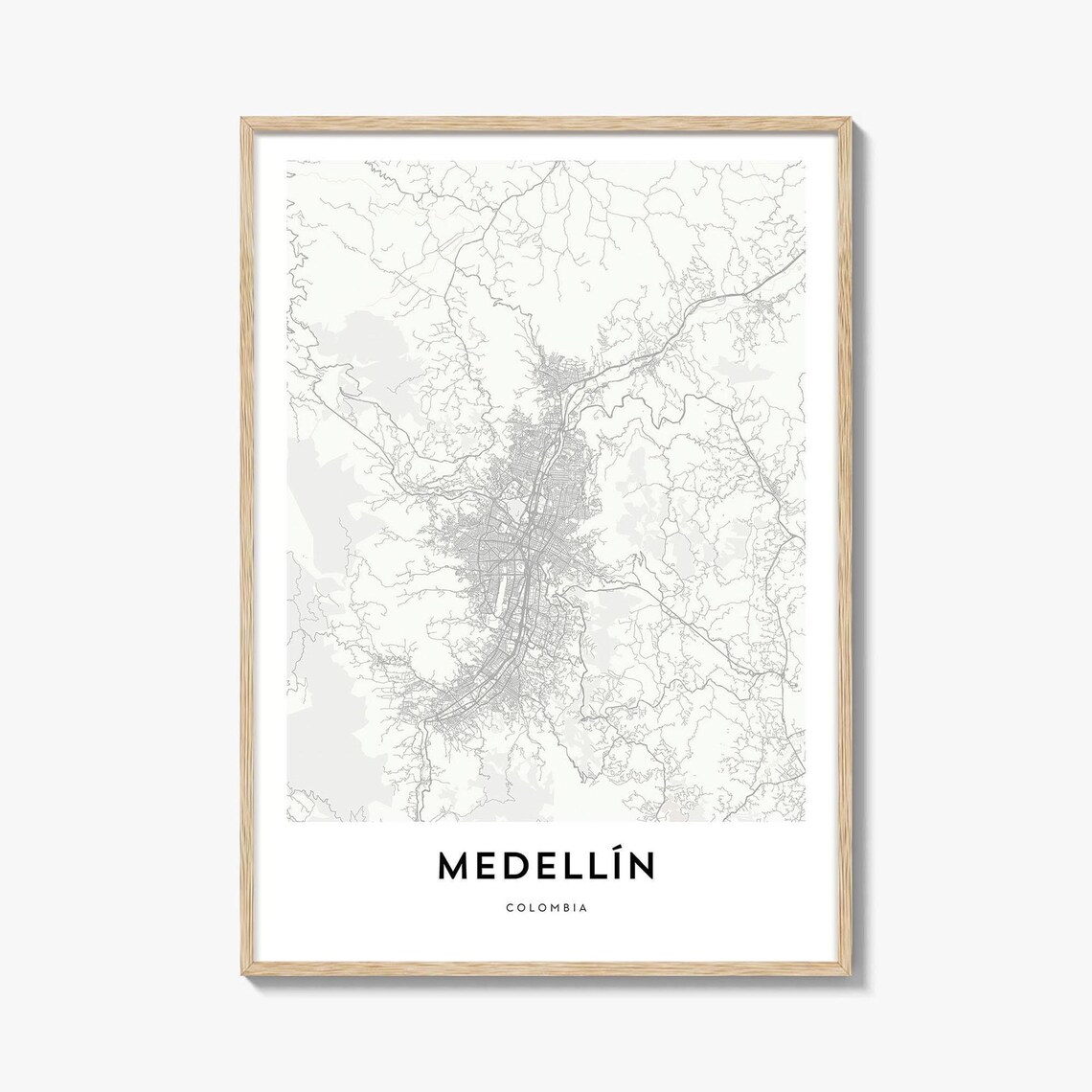 Medellín Colombia Minimalist City Street Map Gift Decor Poster