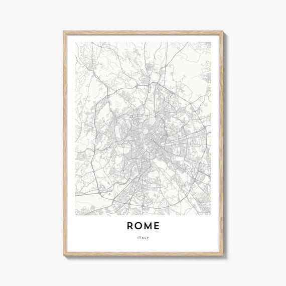 Map Of Rome Travel Poster, Italy City Artwork