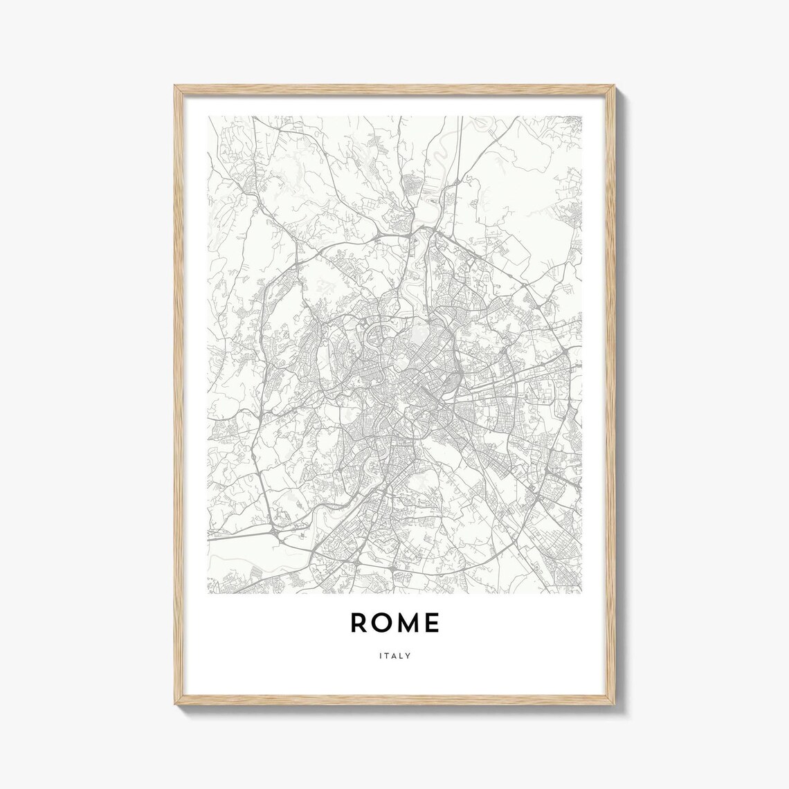 Map Of Rome Travel Poster, Italy City Artwork