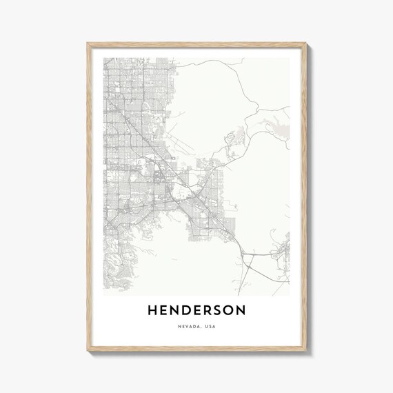 Henderson Nevada Minimalist Beige City Street Map Travel Poster