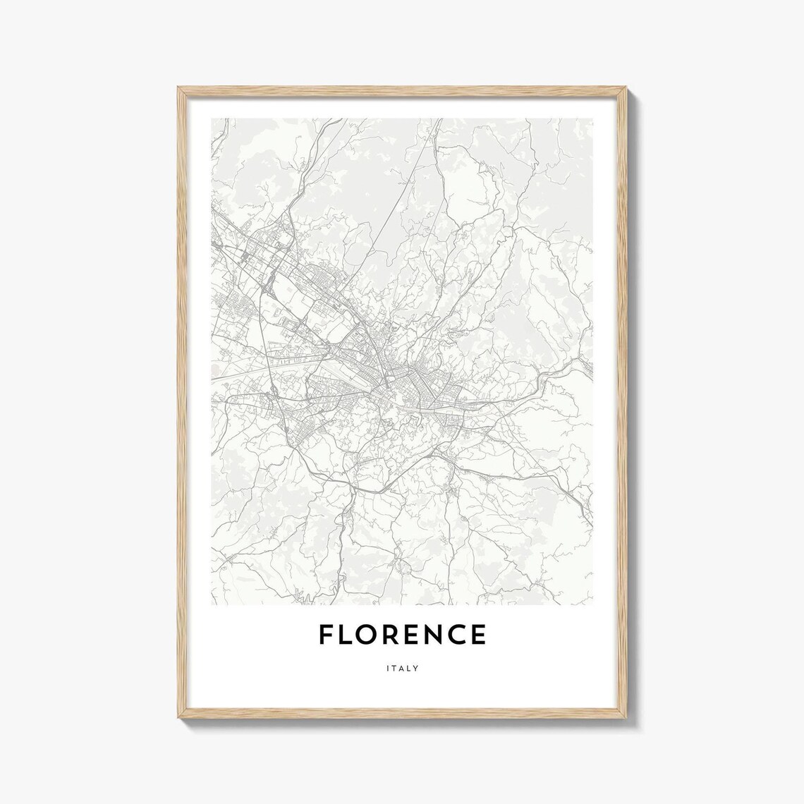 Minimalist Florence Italy Street Map City Road Illustration Poster