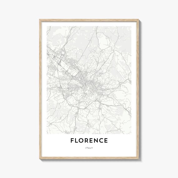 Minimalist Florence Italy Street Map City Road Illustration Poster