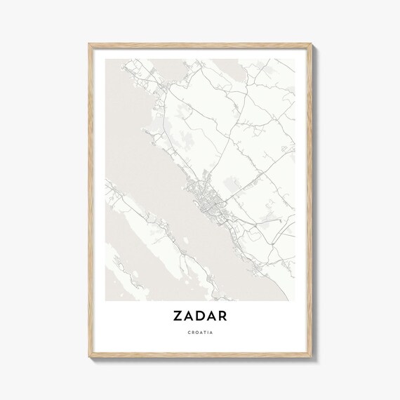 Zadar Croatia Minimalist City Map Street Art Print Home Decor
