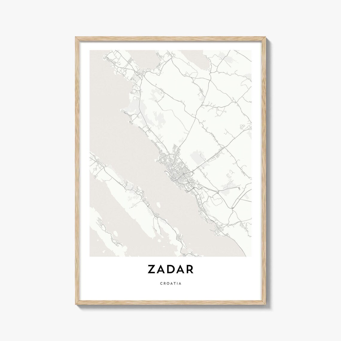 Zadar Croatia Minimalist City Map Street Art Print Home Decor