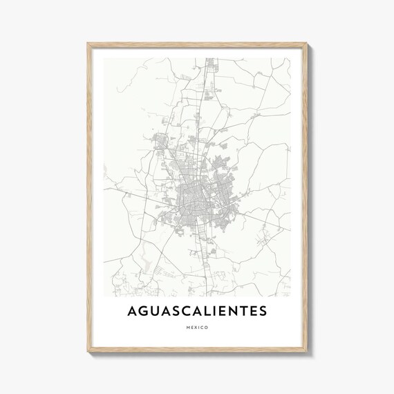 Aguascalientes Mexico Minimalist City Street Map Modern Poster